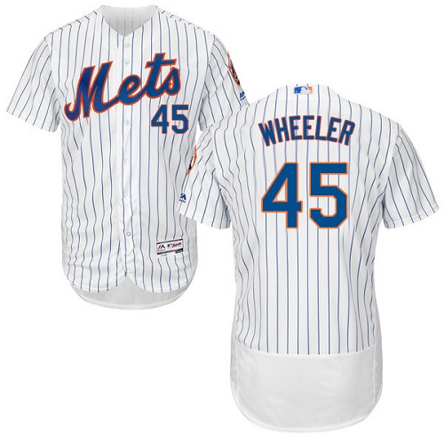 Mets #45 Zack Wheeler White(Blue Strip) Flexbase Authentic Collection Stitched MLB Jersey